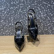 Valentino Garavani VLogo Black Patent Slingback Heels 10cm - 2