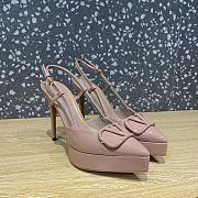 Valentino Garavani VLogo Nude Patent Slingback Heels 10cm - 5