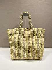 Prada large pink raffia tote bag - 6