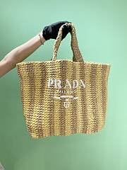 Prada large pink raffia tote bag - 2