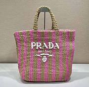 Prada large yellow raffia tote bag - 1