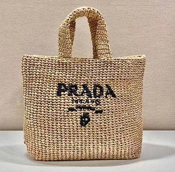 Prada large raffia tote bag