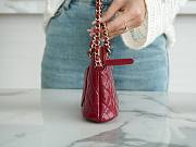 Chanel 2023 small clutch red shiny leather bag  - 5