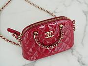 Chanel 2023 small clutch red shiny leather bag  - 2