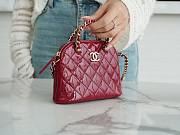 Chanel 2023 small clutch red shiny leather bag  - 3