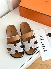 Hermes Chypre white/ brown sandal - 6