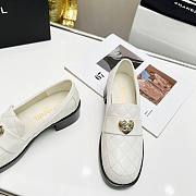 Chanel heart logo lambskin leather loafer - 6