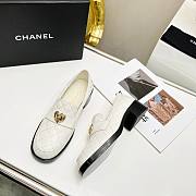 Chanel heart logo lambskin leather loafer - 5