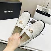 Chanel heart logo lambskin leather loafer - 4