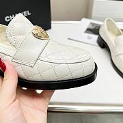 Chanel heart logo lambskin leather loafer - 3