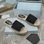 Prada Black Espadrille Slides - 1