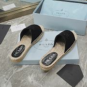 Prada Black Espadrille Slides - 6