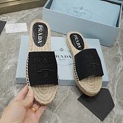 Prada Black Espadrille Slides - 5