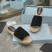 Prada Black Espadrille Slides - 4