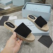 Prada Black Espadrille Slides - 3