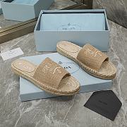 Prada Beige Espadrille Slides - 1