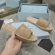 Prada Beige Espadrille Slides - 6