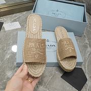 Prada Beige Espadrille Slides - 5