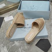 Prada Beige Espadrille Slides - 4