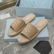 Prada Beige Espadrille Slides - 3