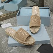 Prada Beige Espadrille Slides - 2