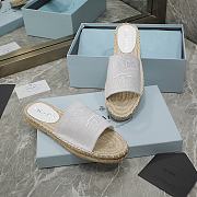 Prada White Espadrille Slides - 4