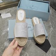 Prada White Espadrille Slides - 5