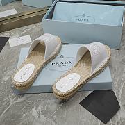 Prada White Espadrille Slides - 3