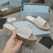 Prada White Espadrille Slides - 2