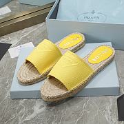 Prada Yellow Espadrille Slides - 5