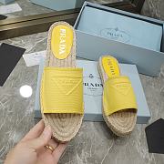 Prada Yellow Espadrille Slides - 3