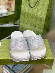 Gucci silver white flatforms - 2