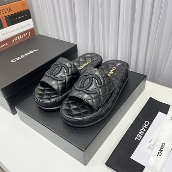 Chanel black mules slippers