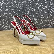 Valentino Garavani VLogo White Slingback Heels 10cm  - 6