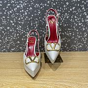 Valentino Garavani VLogo White Slingback Heels 10cm  - 5