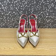 Valentino Garavani VLogo White Slingback Heels 10cm  - 4