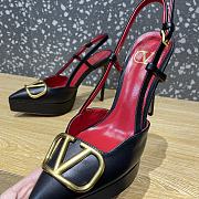 Valentino Garavani VLogo Black Slingback Heels 10cm  - 6