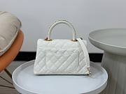 Chanel Coco Handle White Large Caviar Bag - 6