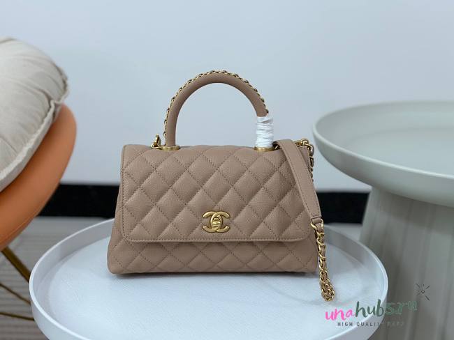 Chanel Coco Handle Brown Large Caviar Bag - 1