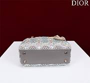 Dior Small Lady Dior Gray Satin with Bead Embroidery Bag - 4