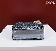 Dior Small Lady Dior Blue Satin with Bead Embroidery Bag - 5