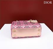 Dior Small Lady Dior Pink Satin with Bead Embroidery Bag - 4