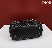 Dior Small Lady Dior Black Satin with Bead Embroidery Bag  - 6