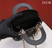 Dior Small Lady Dior Black Satin with Bead Embroidery Bag  - 3