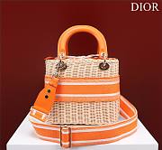 Dior lady raffia medium orange bag - 2