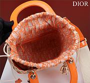 Dior lady raffia medium orange bag - 4