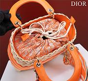 Dior lady raffia medium orange bag - 5