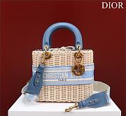 Dior lady raffia medium blue bag - 1