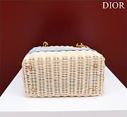 Dior lady raffia medium blue bag - 5