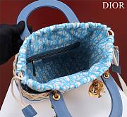 Dior lady raffia medium blue bag - 3